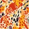 Abstract textured leopard skin seamless pattern. Creative animal fur wallpaper. Wild african cats camouflage background