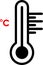 Abstract Thermometer icon illustration on white