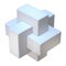 Abstract three cube shape 3D