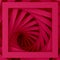 Abstract three-dimensional minimal pastel  magenta texture from a set of straight square borders of spiraling steps. 3D