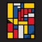 Abstract Tiled Pattern: A Revival Of De Stijl Style With Stained Glass Influence