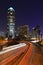 Abstract Timelapse Freeway Traffic at Night in Los