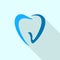 Abstract tooth logo icon, flat style