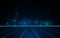 Abstract tower cityscape blue light line design tech sci fi concept background