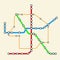 Abstract Transportation Metro or Subway Map. 3d Rendering