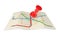 Abstract Transportation Metro or Subway Map with Red Push Pin. 3
