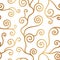 Abstract tree klimt seamless pattern. Repeated gold twist background. Repeating modern art style texture for design prints. Repeat