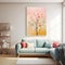 Abstract Tree Living Room: Playful And Lighthearted Floral Impressionism