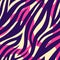 Abstract Trendy pink tiger seamless pattern. Hand drawn fashionable wild animal zebra skin texture for fashion print