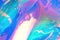 Abstract trendy rainbow colored blurred holographic background