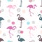 Abstract trendy seamless vector pattern with flamingo