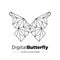 Abstract triangle geometric butterfly. Digital butterfly. Transformation. Logo design. Vector