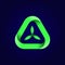 Abstract triangle green leaf logo. Green triangular eco recycle icon. Ecology, technology, bio style templates design