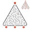 Abstract triangle labyrinth. Game for kids. Puzzle for children. Find the right path to the star. Labyrinth conundrum. Vector illu