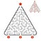 Abstract triangle labyrinth. Game for kids. Puzzle for children. Find the right path to the star. Labyrinth conundrum. Vector illu