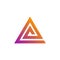 Abstract triangle spiral logo, pyramid symbol