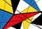 Abstract triangles geometric colorful pattern. Mondrian style