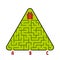 Abstract triangular labyrinth. Christmas tree with a gift. Find the right path. Game for kids. Puzzle for children. Labyrinth