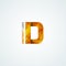 Abstract triangular letter D icon