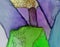 Abstract tulips artwork green purple blue