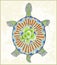 Abstract turtle vector symbol. Illustration a turt