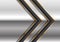 Abstract twin black gold line arrow on silver design modern futuristic background vector