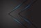 Abstract twin blue light arrow direction on dark grey hexagon mesh design modern luxury futuristic background vector
