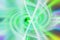 within the abstract twirl spiral rotational background, the allure of green blue magic design round whirl is enhanced by space