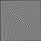Abstract twisted black and white optical illusion, striped background. Optical Art. 3d vector illustration. Template for