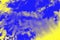 Abstract ultra modern sky background with sun rays. Yellow and ultramarine blue colors