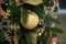 Abstract unfocused background with Christmas decorations.