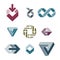 Abstract unusual lined vector symbols set, creative stylish icon
