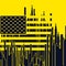 Abstract USA flag inspired City Art of blurry lined high-rise buildings