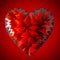 Abstract valentine heart in red