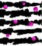 Abstract VECTOR background, black and white zebra stripes. Pink glittering circles pattern