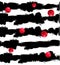 Abstract VECTOR background, black and white zebra stripes. Red glittering circles pattern