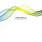 Abstract vector background, transparent waved lines for brochure, website, flyer design. Blue yellow green smoke wave.