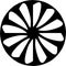 Abstract Vector Black and white Mandala circular jet engine fan, geometric illustration