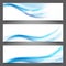 Abstract vector business background banner beautiful blue wave