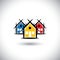 Abstract vector of colorful house or real estate property icons