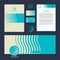 Abstract vector corporate style and template for social networks. Blue abstract wave pattern for travel corporate