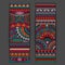 Abstract vector ethnic pattern cards set