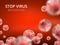 Abstract vector healthcare background with cells and viruses. Biology medical science concept