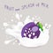 Abstract vector icon illustration logo for ripe fruit purple plum