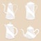 Abstract vector illustration logo for ceramic teapot, kettle on