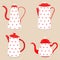 Abstract vector illustration logo for ceramic teapot, kettle on