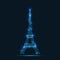 Abstract vector Illustration wireframe telecommunications signal transmitter, france radio antenna eiffel tower from lines and