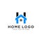 Abstract vector logo combines house and the letter H