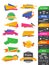 Abstract vector pack of modern colorful labels