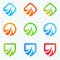 Abstract vector power icons company logotypes set